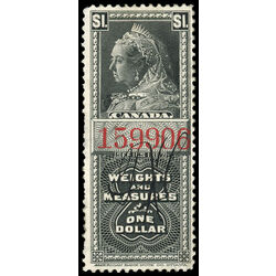 canada revenue stamp fwm41 weights and measures victoria 1 1897