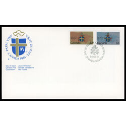 canada stamp 1030 1 fdc papal visit 1984 FDC COMBO