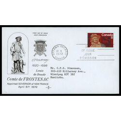 canada stamp 561 frontenac 8 1972 FDC PC 006