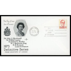 canada stamp 591 lester b pearson 6 1973 FDC PC 018