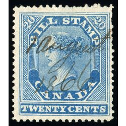 canada revenue stamp fb11 first bill issue 20 1864