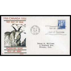 canada stamp 361 mountain goat 5 1956 FDC PC 005