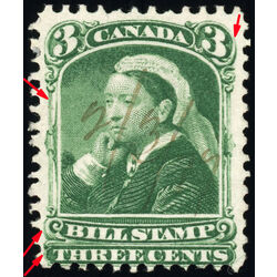 canada revenue stamp fb40g third bill issue 3 1868