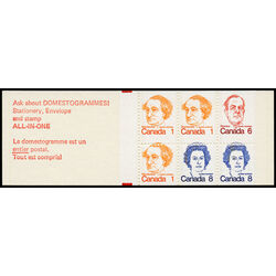 canada stamp bk booklets bk74 caricature definitives 1974 M VFNH 010