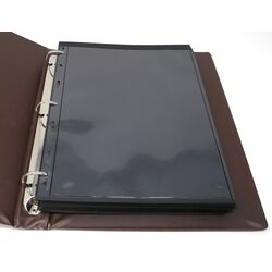 used brown 3 ring binder with slipcase