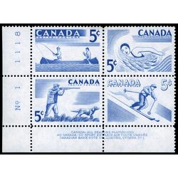 canada stamp 368a recreation sports 4 x 5 1956 PB LL %231