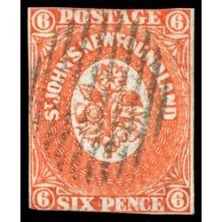 newfoundland stamp 13 pence second issue 6d 1860 U VG 023