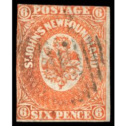 newfoundland stamp 13 pence second issue 6d 1860 U VG 024