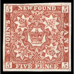 newfoundland stamp 19 pence third issue 5d 1861 M VF 008