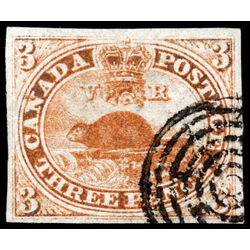 canada stamp 1 beaver 3d 1851 U XF 064