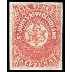 newfoundland stamp 21 pence third issue 6 d 1861 M VF 013