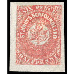 newfoundland stamp 21 pence third issue 6 d 1861 M VFNG 014