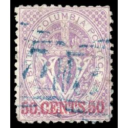 british columbia vancouver island stamp 17 surcharge 1869 U VF 011