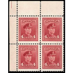 canada stamp 254 king george vi in army uniform 4 1943 CB UL