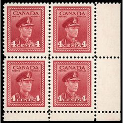 canada stamp 254 king george vi in army uniform 4 1943 CB LR