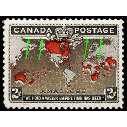 canada stamp 85i imperial penny postage christmas 2 1898 M XF 019