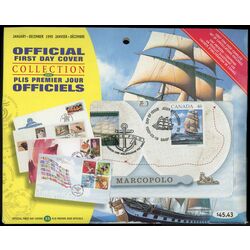 1999 collection canada official first day covers